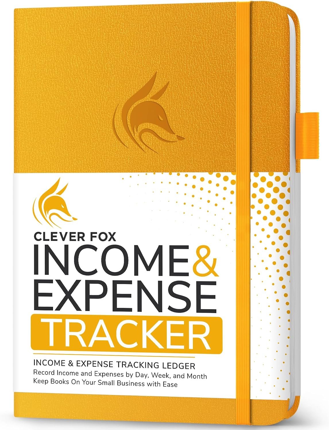 Clever Fox Income & Expense Tracker, Business Ledger 5.8x8.3 Amber Yellow