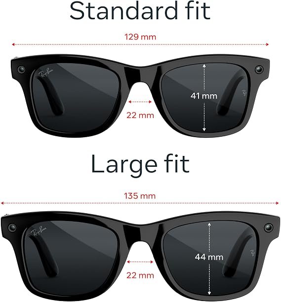 Meta Ray-Ban (Gen 3) Wayfarer Large, Matte Black, Clear Lenses