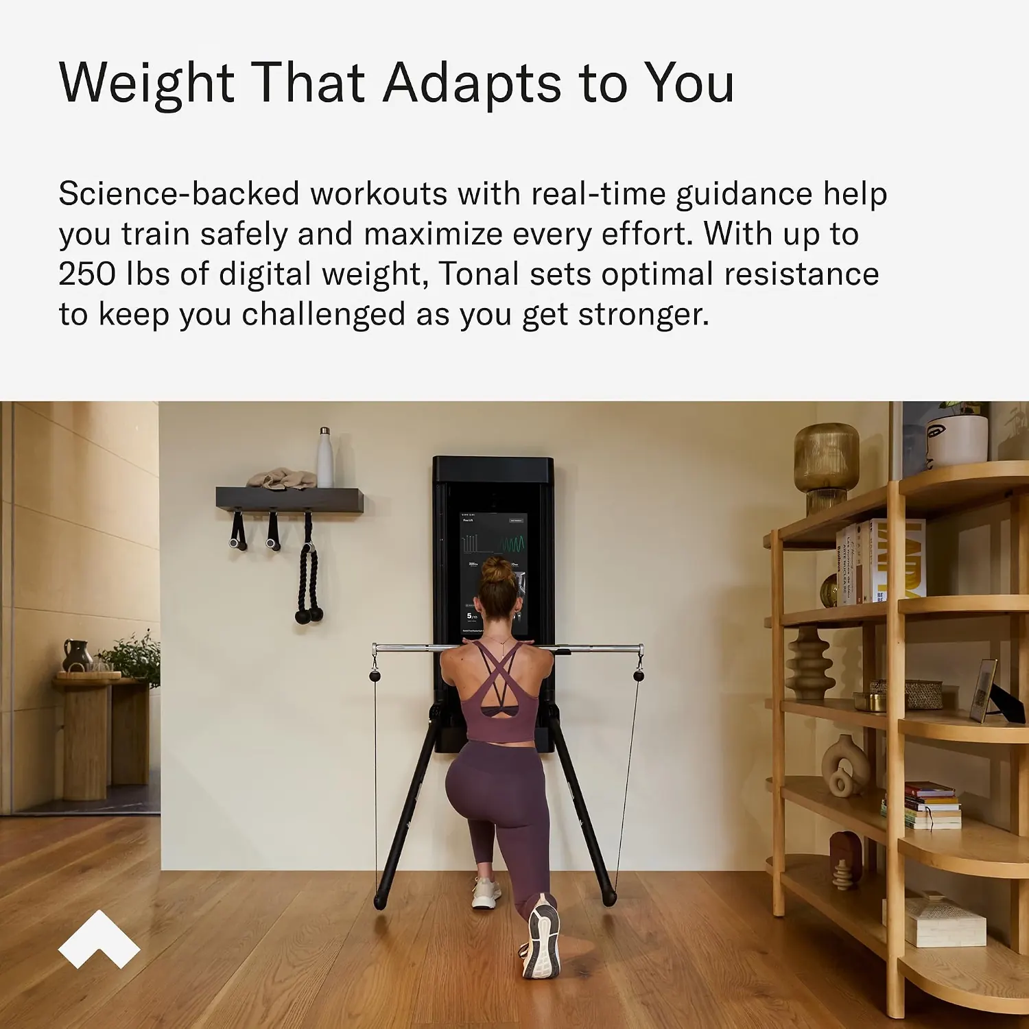 Tonal 2 Smart Home Gym System: AI-Powered Strength Training & Smart Cable Machine with Wall-Mounted Design, 250 lbs Adaptive Resistance, Expert Coaching, Accessory