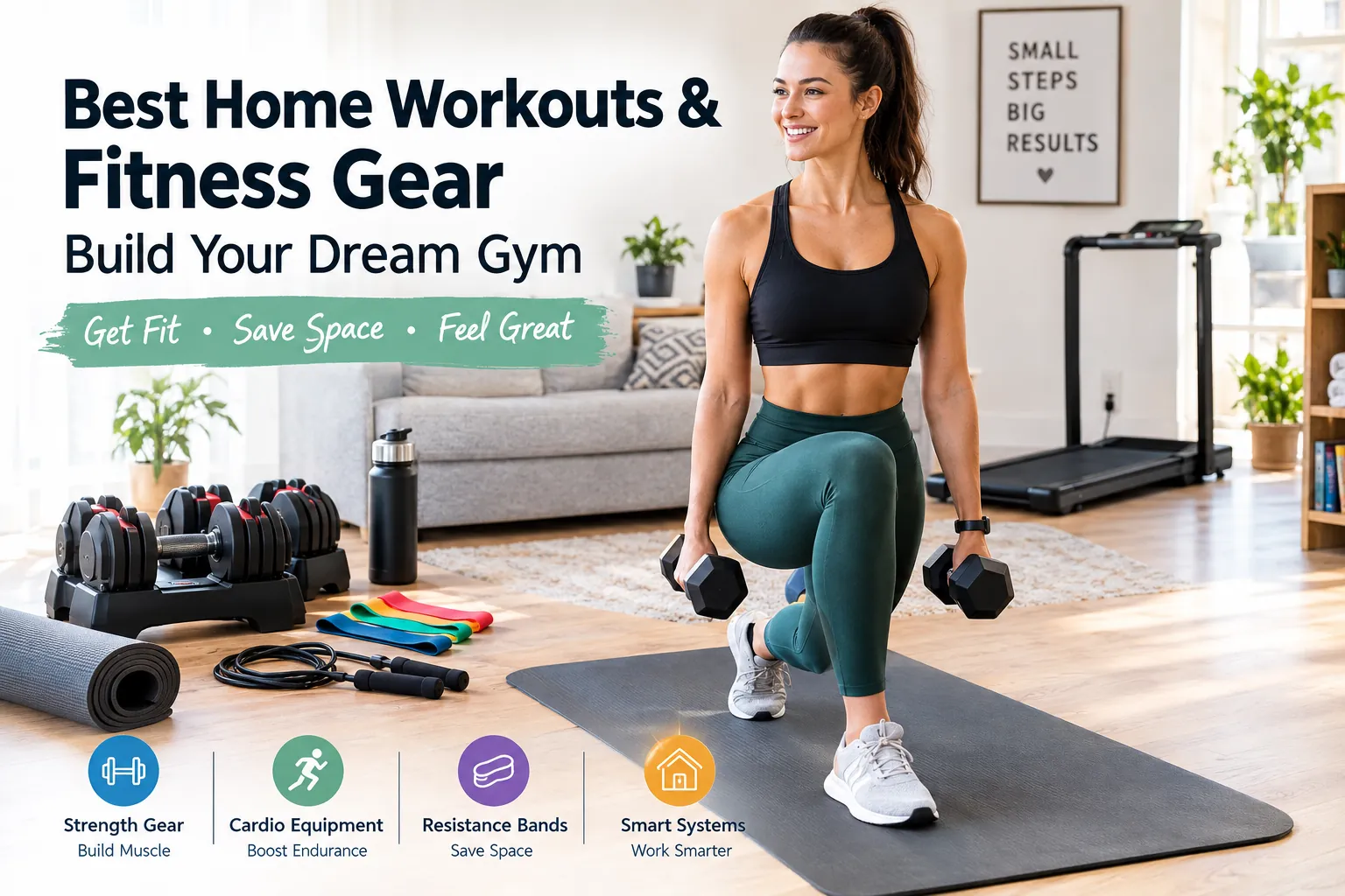 Home workouts and fitness gear for building a home gym