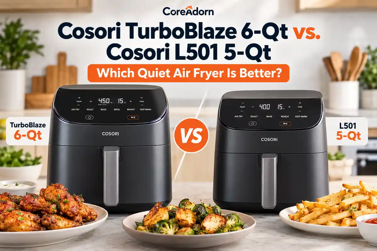Cosori TurboBlaze 6-Qt vs. Cosori L501 5-Qt: Which Quiet Air Fryer Is Better?