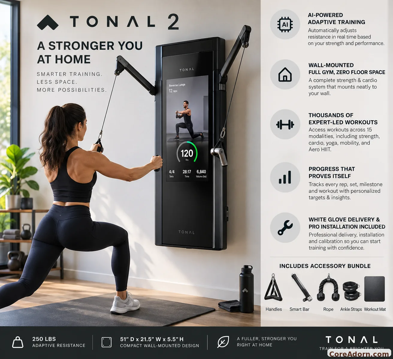 Tonal 2 Smart Home Gym System: AI-Powered Strength Training